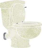 Retro-Cartoon-Doodle einer Badezimmertoilette vektor