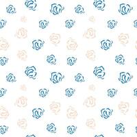 sömlösa mönster av dekorativa blommor i vitt och blått. romantisk vintage bakgrund för textil, tyg, dekorativt papper på en vit bakgrund. vektor