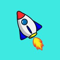 fliegende rakete hintergrund vektor symbol illustration. Technologie-Wissenschaft-Symbol-Konzept isolierter Premium-Vektor. flacher Cartoon-Stil