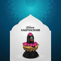 realistisches Shivling für indisches traditionelles Festival Happy Nagpanchami vektor
