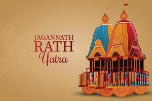 jagannath rath yatra feier design mit lord happy rath yatra jagannath balabhadra und subhadra auf schönem wagen vektor