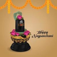 glad nagpanchami indisk festivaldesign vektor