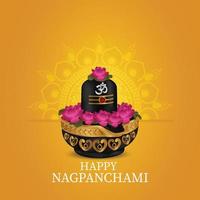 indisches kulturfestival happ nagpanchami hintergrund vektor