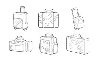 Reisetaschen-Icon-Set, Outline-Stil vektor