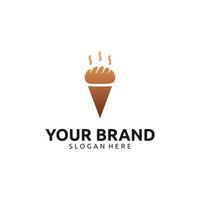 logotypdesign för glass och bröd vektor