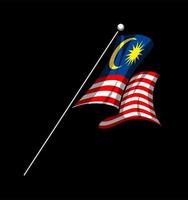 Malaysia-Cartoon-Flagge vektor