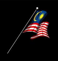 malaysia tecknad flagga vektor