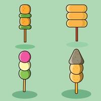 japanischer Satay-Icon-Pack-Vektorsatz vektor