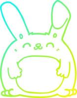 Kalte Gradientenlinie Zeichnung Cartoon-Kaninchen vektor