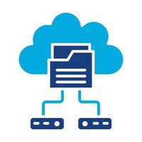 Cloud-Backup-Glyphe zweifarbiges Symbol vektor