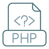 php Dateizeile zweifarbiges Symbol vektor