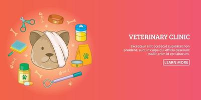 Tierklinik Banner horizontaler Mann, Cartoon-Stil vektor