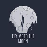 Illustrationsvektor der Fliege zum Mond perfekt für Druck, Poster usw. vektor