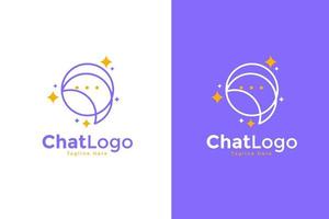 abstrakter Chat und Sterne-Logo-Design-Vektor vektor