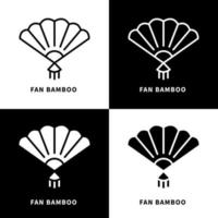 Fan-Bambus-Icon-Set-Illustration. traditioneller Fan-Logo-Vektor vektor