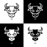 Ochsenkopf-Zeichensymbol. bull tier symbol gesetzt illustration. Büffel-Logo-Vektor vektor