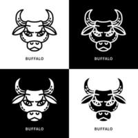 Büffel-Logo-Vektor. Ochsenkopf-Zeichensymbol. bull tier symbol gesetzt illustration vektor