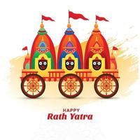 happy rath yatra urlaub hindu festival hintergrund vektor