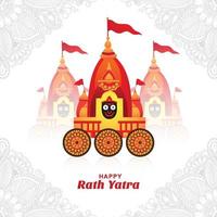 schöne rath yatra von lord jagannath feiertagskartenhintergrund vektor