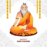 glücklicher guru purnima indischer festivalfeierkartenhintergrund vektor
