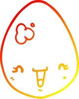 varm gradient linjeteckning tecknade ägg vektor