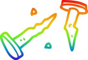 regnbågsgradient linjeteckning tecknade naglar vektor
