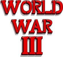 teckensnittsdesign med ordet världskriget III vektor