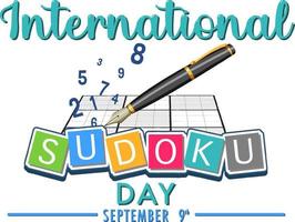 internationella sudoku dagen affischmall vektor