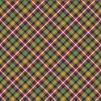 grönt, rött, blått, gult och vitt skotskt sömlöst mönster för tartanpläd. lämplig för textilprodukter som klänningar, sängkläder, skjorta, filtar vektor