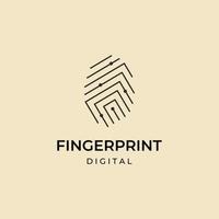 digitales Fingerabdruck-Logo-Vektor-Illustrationsdesign vektor