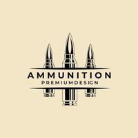 ammunition ikon logotyp vintage vektor symbol illustration design