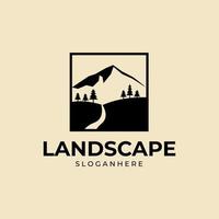 Landschaft Logo Design Illustration Vektorvorlage vektor