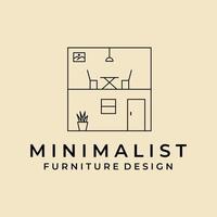 hus minimalistisk logotyp linje vektor malldesign enkel fastigheter