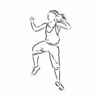 Fitness tanzende Vektorskizze vektor