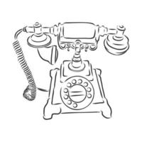 Retro-Telefon-Vektorskizze vektor