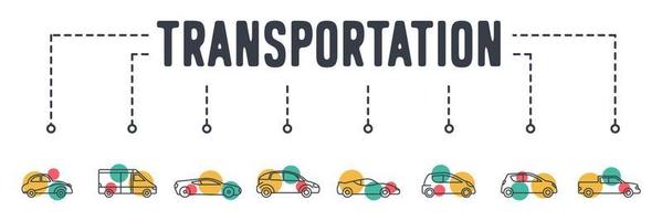 Auto Transport Banner Web Symbol Vektor Illustration Konzept.