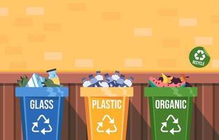 drei Arten der Mülltrennung vektor