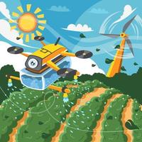 Landwirtschaftsdrohne eine Green-Tech-Technologie vektor