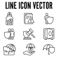 Versicherungssatz-Symbol-Symbolvorlage für Grafik- und Webdesign-Sammlung Logo-Vektor-Illustration vektor