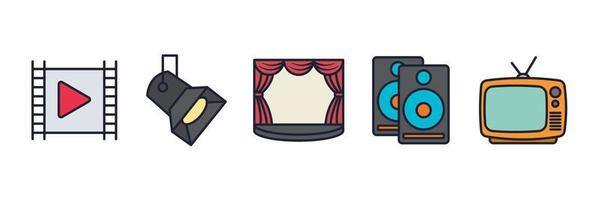 Entertainment-Set-Icon-Symbol-Vorlage für Grafik- und Webdesign-Sammlung Logo-Vektor-Illustration vektor
