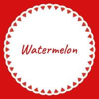 kant med vattenmelon för banderoll, affisch och gratulationskort vektor