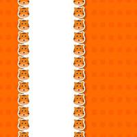 Tiger mit Rahmen für Banner, Poster und Grußkarten vektor