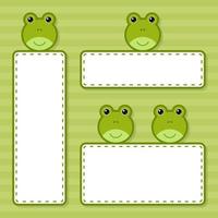 satz niedliches banner mit frosch vektor