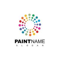 Farbmalerei-Logo-Design-Vorlage isolieren auf weißem Hintergrund vektor