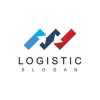 logistisk logotyp mall, expedition och transport affärsikon vektor