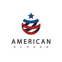 kreisstreifen und sterne usa amerikanische flaggen logo vektor