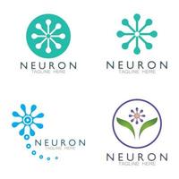 Neuron-Logo oder Nervenzellen-Logo-Design, Molekül-Logo-Illustrationsvorlagensymbol mit Vektorkonzept vektor