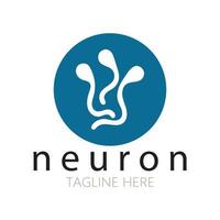 neuron logotyp eller nervcell logotyp design, molekyl logotyp illustration mall ikon med vektor koncept