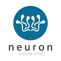 neuron logotyp eller nervcell logotyp design, molekyl logotyp illustration mall ikon med vektor koncept