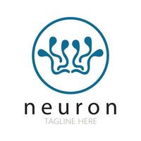 neuron logotyp eller nervcell logotyp design, molekyl logotyp illustration mall ikon med vektor koncept